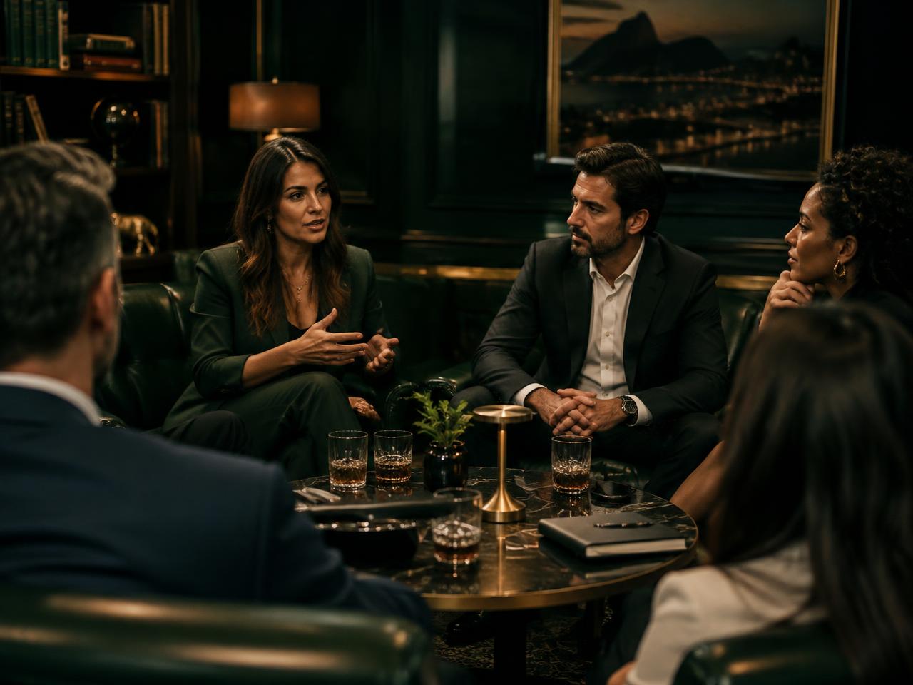 Empresários reunidos para uma conversa estratégica
